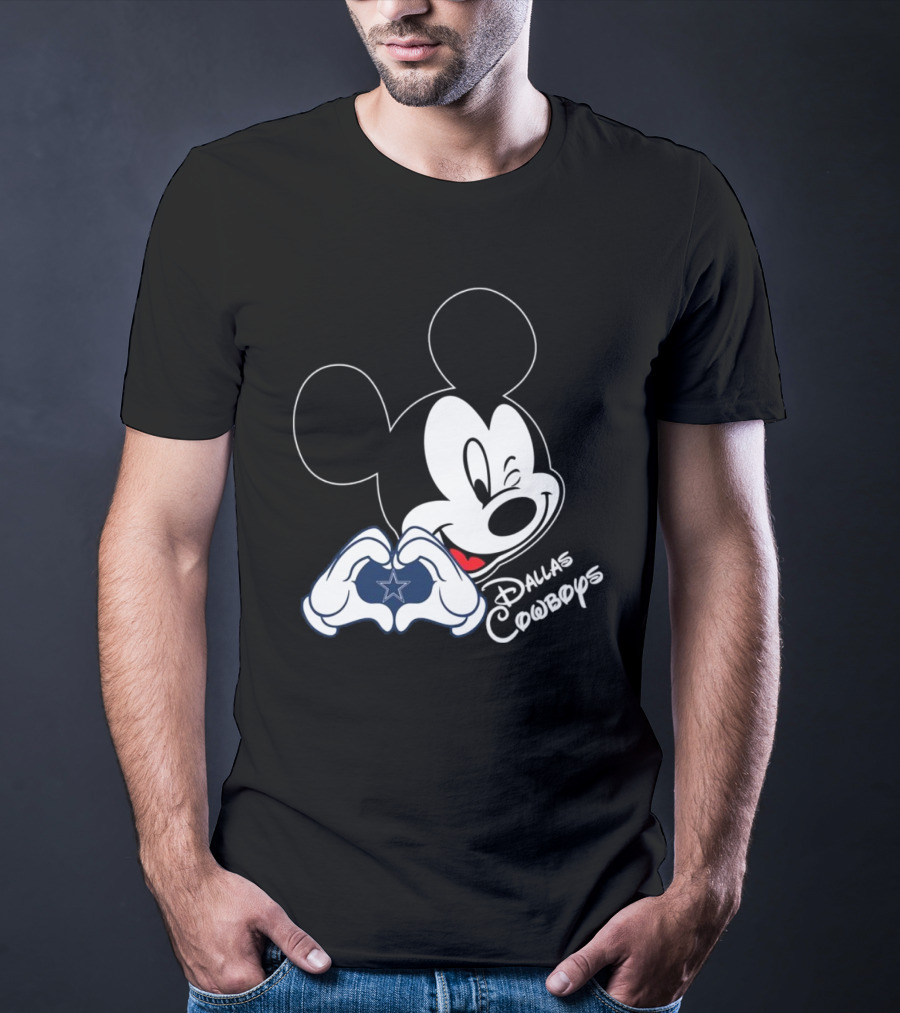 Dallas Cowboys Mickey Mouse Heart Star Fandom T-Shirt
