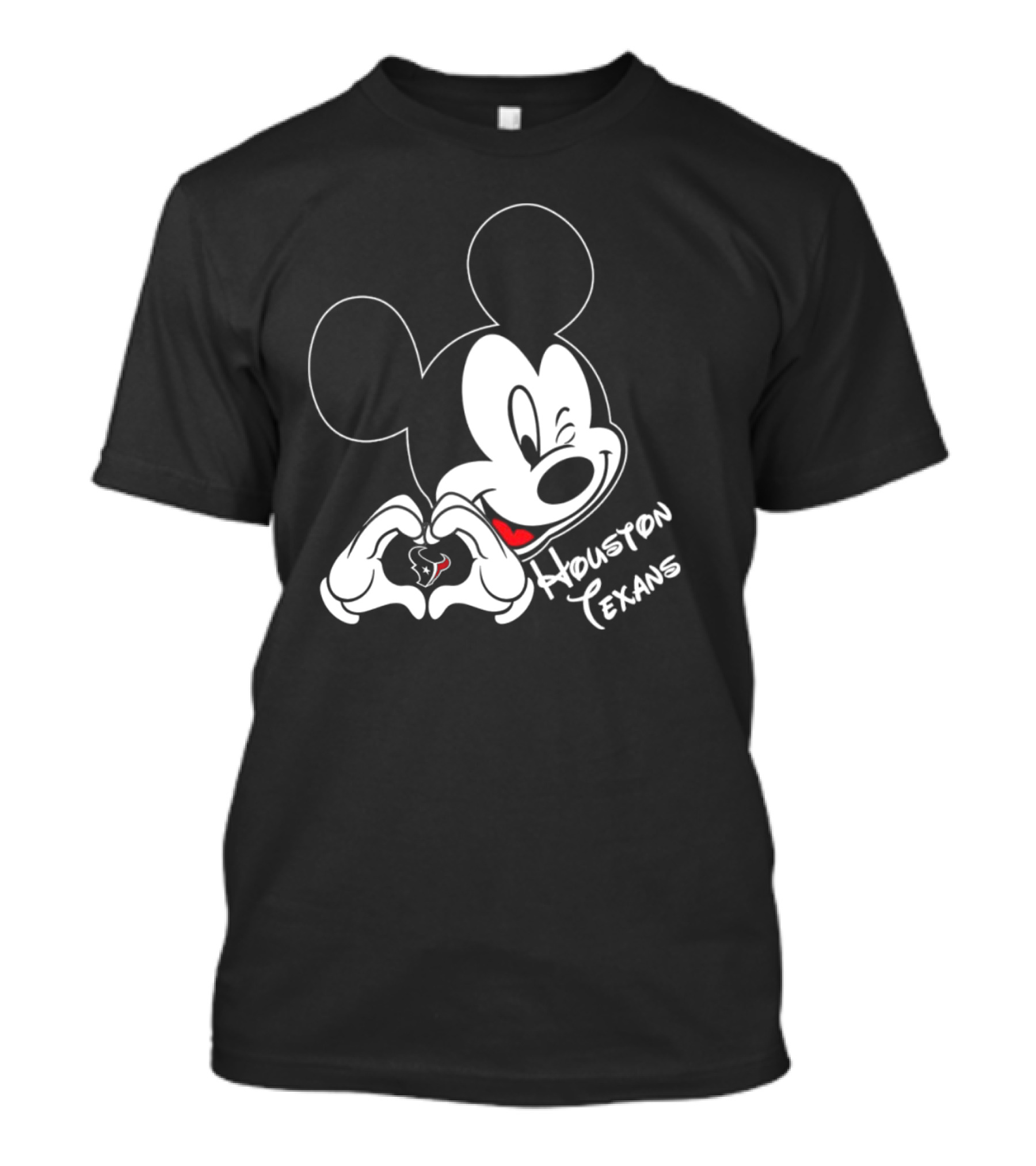Mickey Mouse Heart Houston Texans T-Shirt