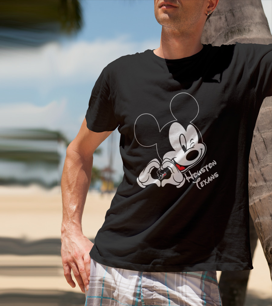 Mickey Mouse Heart Houston Texans T-Shirt