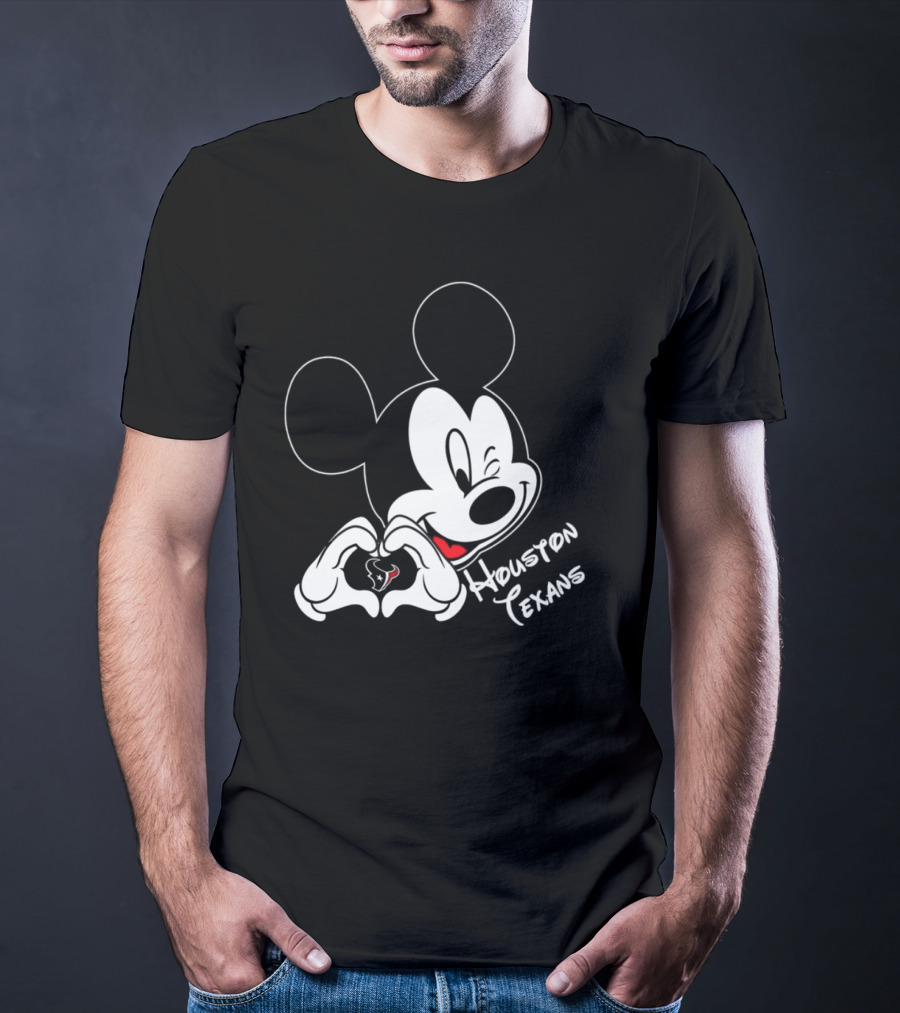 Mickey Mouse Heart Houston Texans T-Shirt
