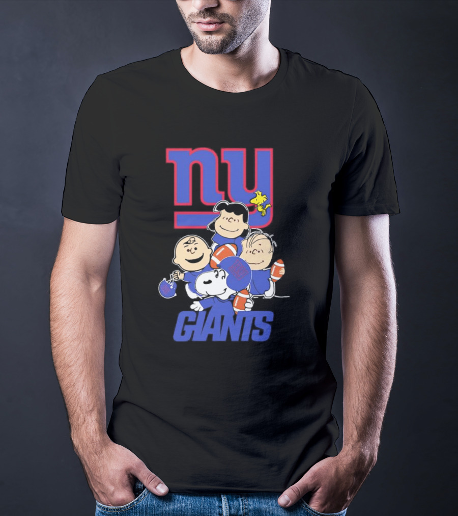 NY Giants Peanuts Characters Football T-Shirt