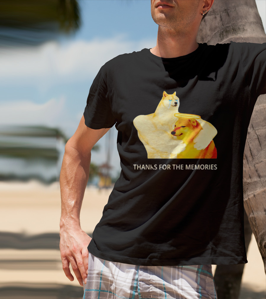 RIP Cheems Thanks For The Memories Doge Crying Angel Halo Hug T-Shirt