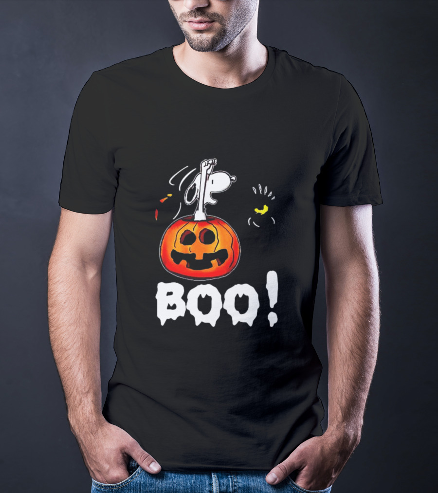 Snoopy And Jack-O'-Lantern Boo Halloween T-Shirt