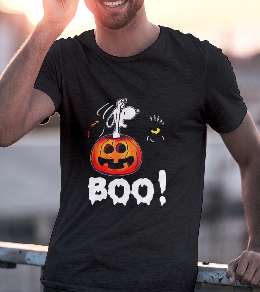 Snoopy And Jack-O'-Lantern Boo Halloween T-Shirt