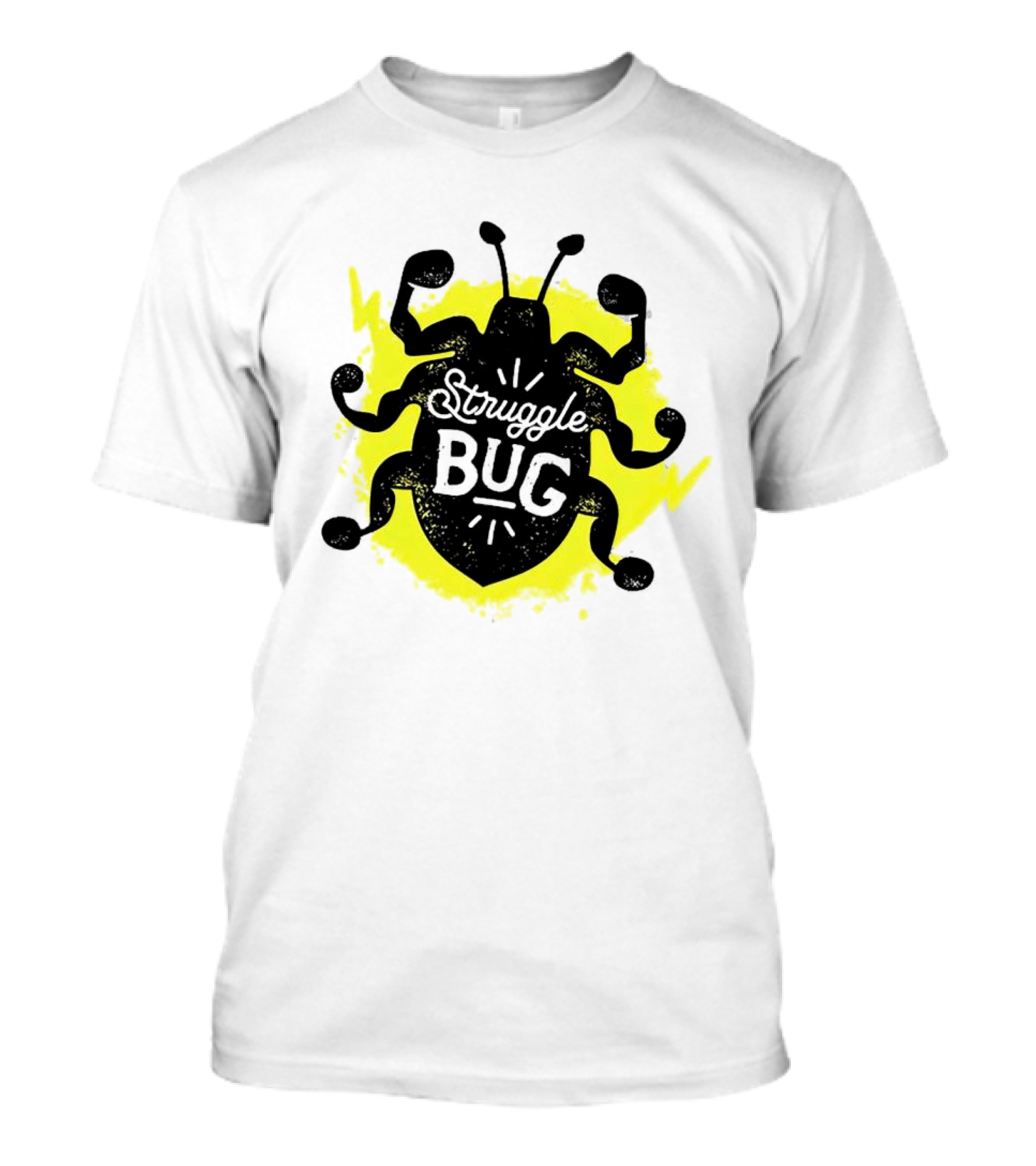 Struggle Bug Yellow Lightning Background T-Shirt