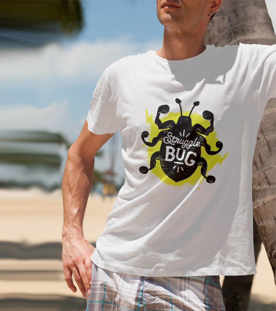 Struggle Bug Yellow Lightning Background T-Shirt