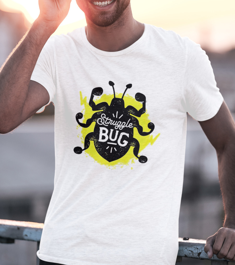 Struggle Bug Yellow Lightning Background T-Shirt