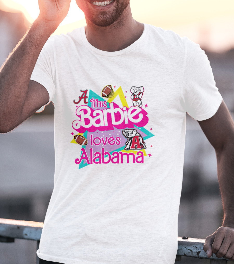 This Barbie Loves Alabama Football And Crimson Tide Fan Elephants T-Shirt