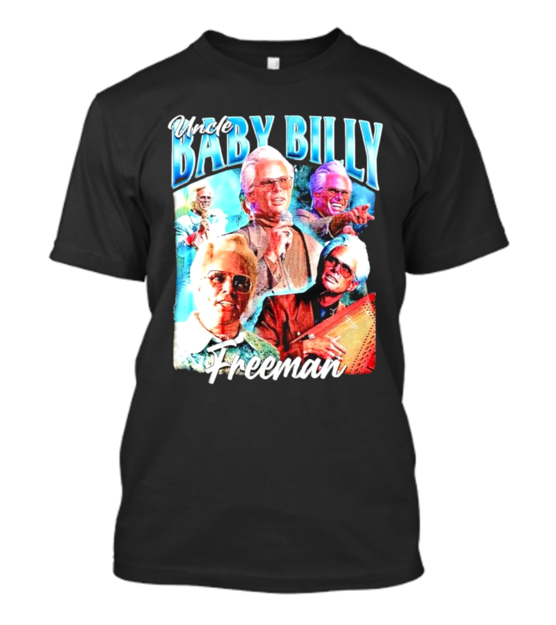 Uncle Baby Billy Freeman Vintage Retro Style Multicolor Collage T-Shirt