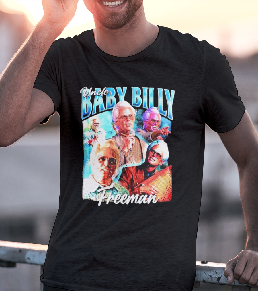 Uncle Baby Billy Freeman Vintage Retro Style Multicolor Collage T-Shirt