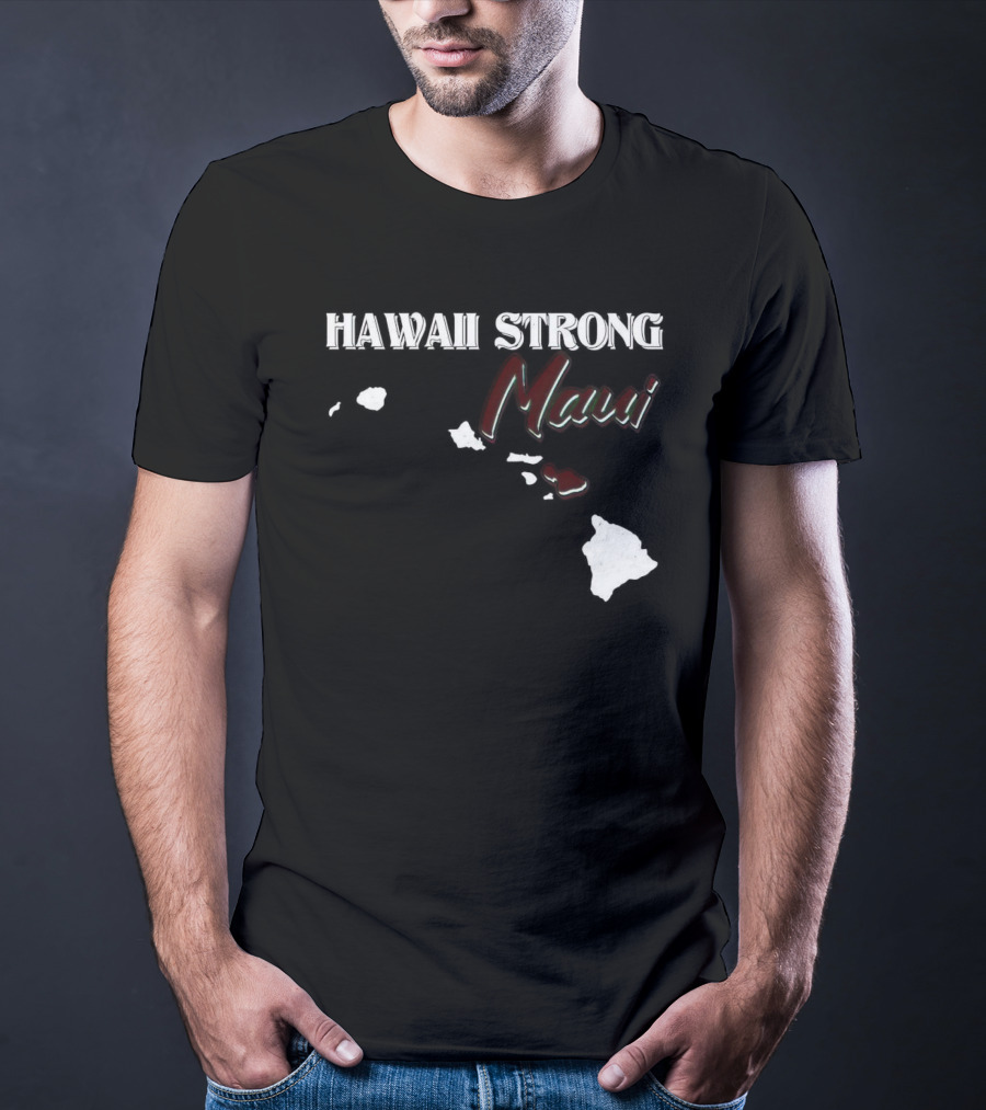 Hawaii Strong Maui Map T-Shirt