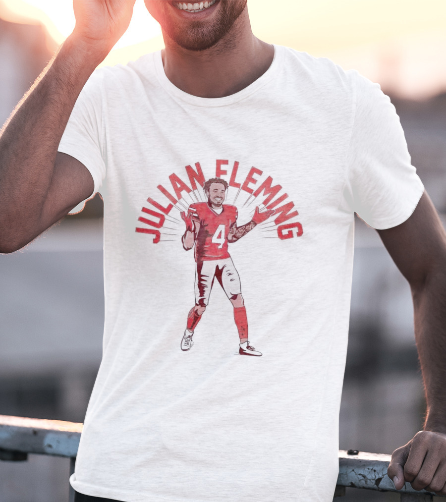 Julian Fleming Football Number Four Dynamic Pose T-Shirt