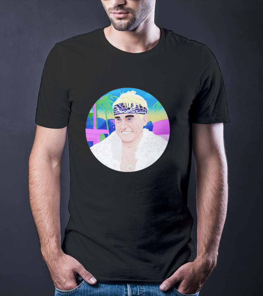 Ken The Patriarchy Is Not Horses Retro Pop Art Style With Blonde Hair And Headband T-Shirt