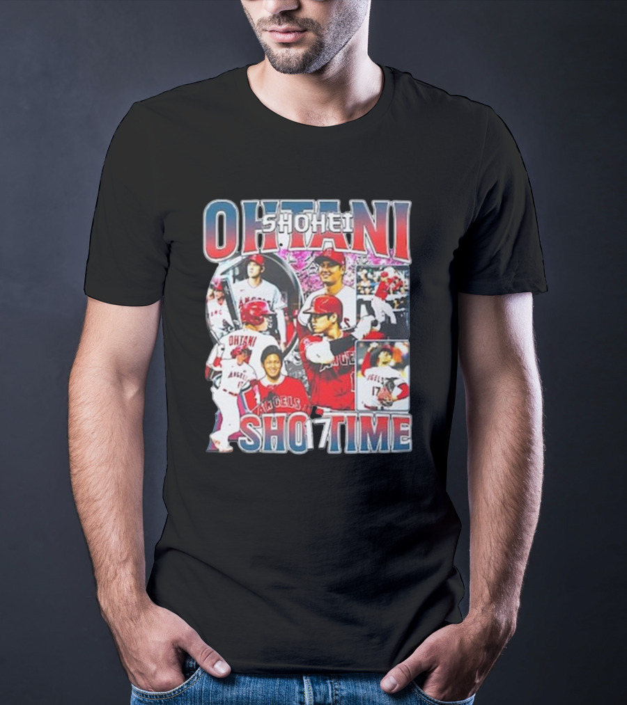 Shohei Ohtani Angels Shotime Baseball Collage T-Shirt
