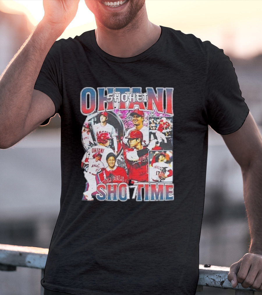 Shohei Ohtani Angels Shotime Baseball Collage T-Shirt