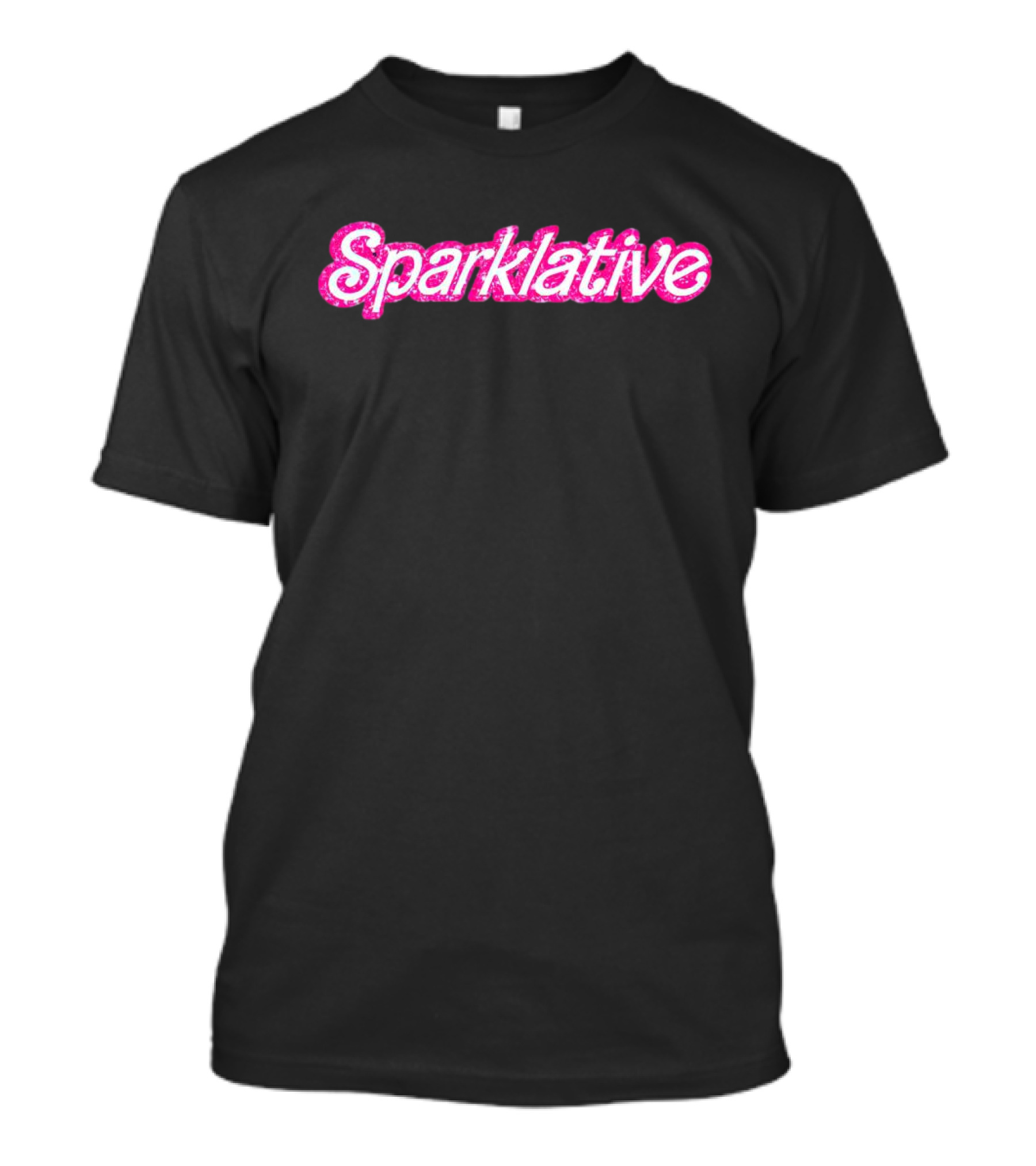 Barbie Sparklative Text In Pink Glitter T-Shirt