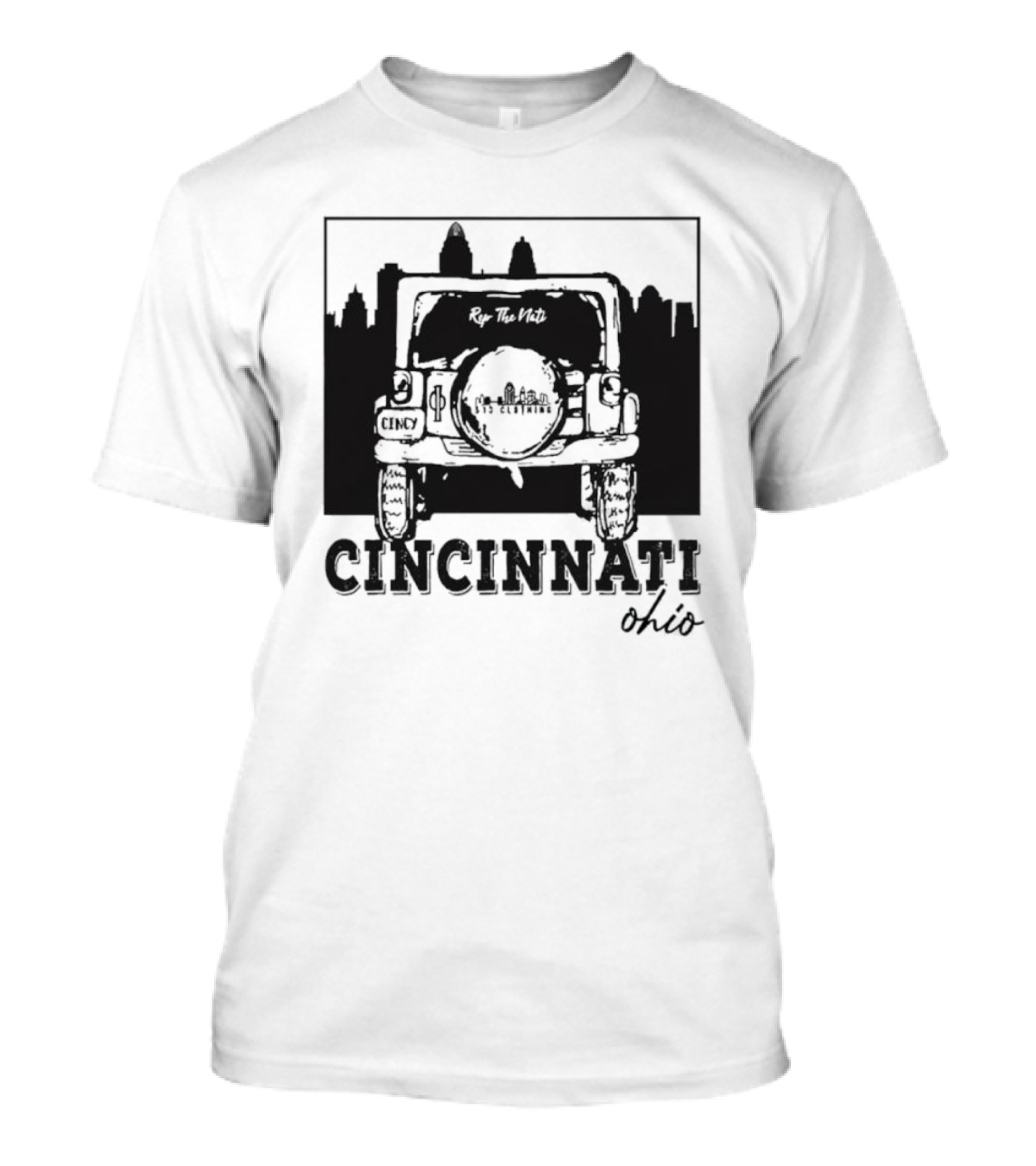 Cincinnati Ohio Jeep Skyline Rip The Nuts T-Shirt