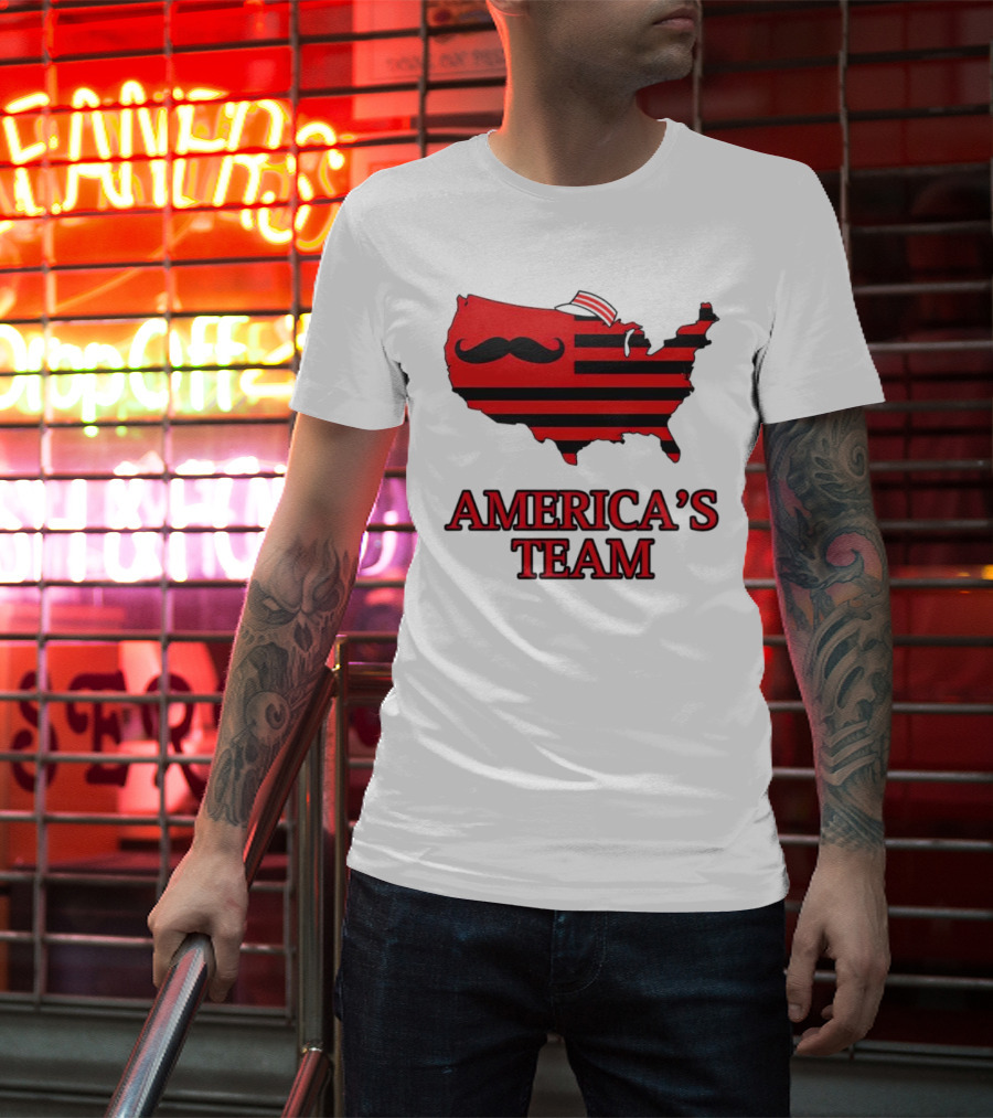 America's Team Moustache Map Cincinnati Men's Fashion T-Shirt