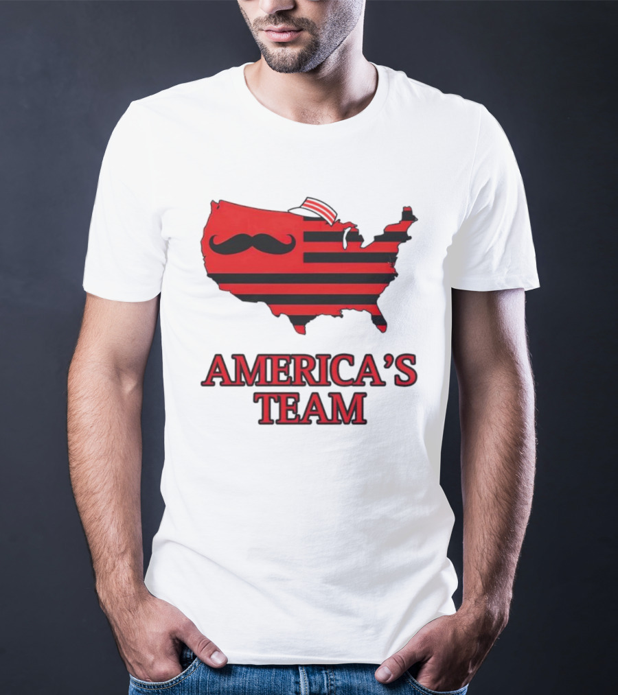 America's Team Moustache Map Cincinnati Men's Fashion T-Shirt