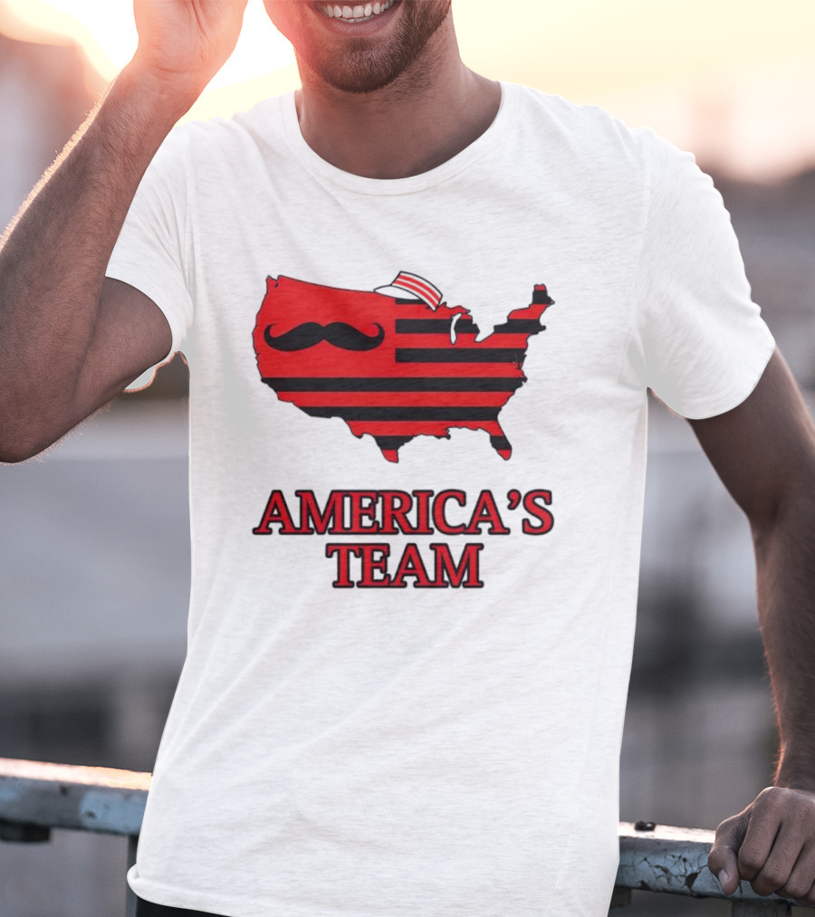 America's Team Moustache Map Cincinnati Men's Fashion T-Shirt