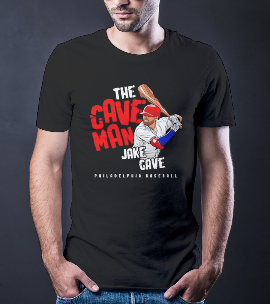 Jake Cave The Caveman Philadelphia Baseball Player T-Shirt