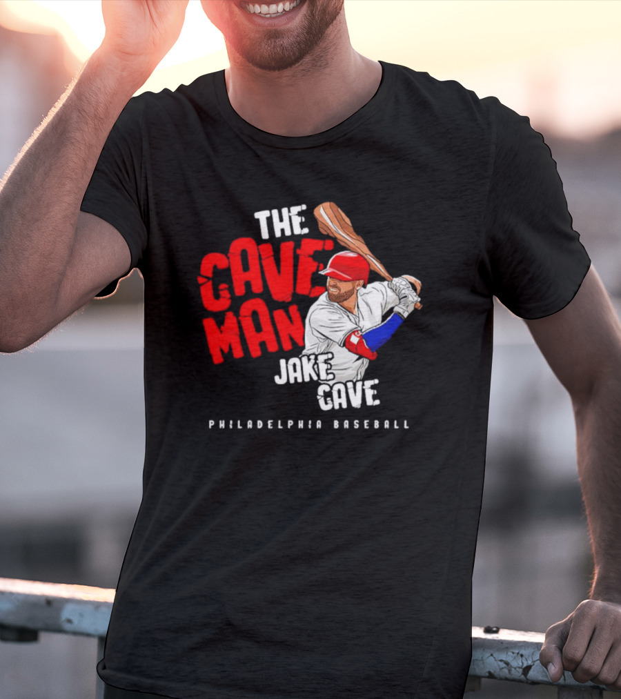 Jake Cave The Caveman Philadelphia Baseball Player T-Shirt