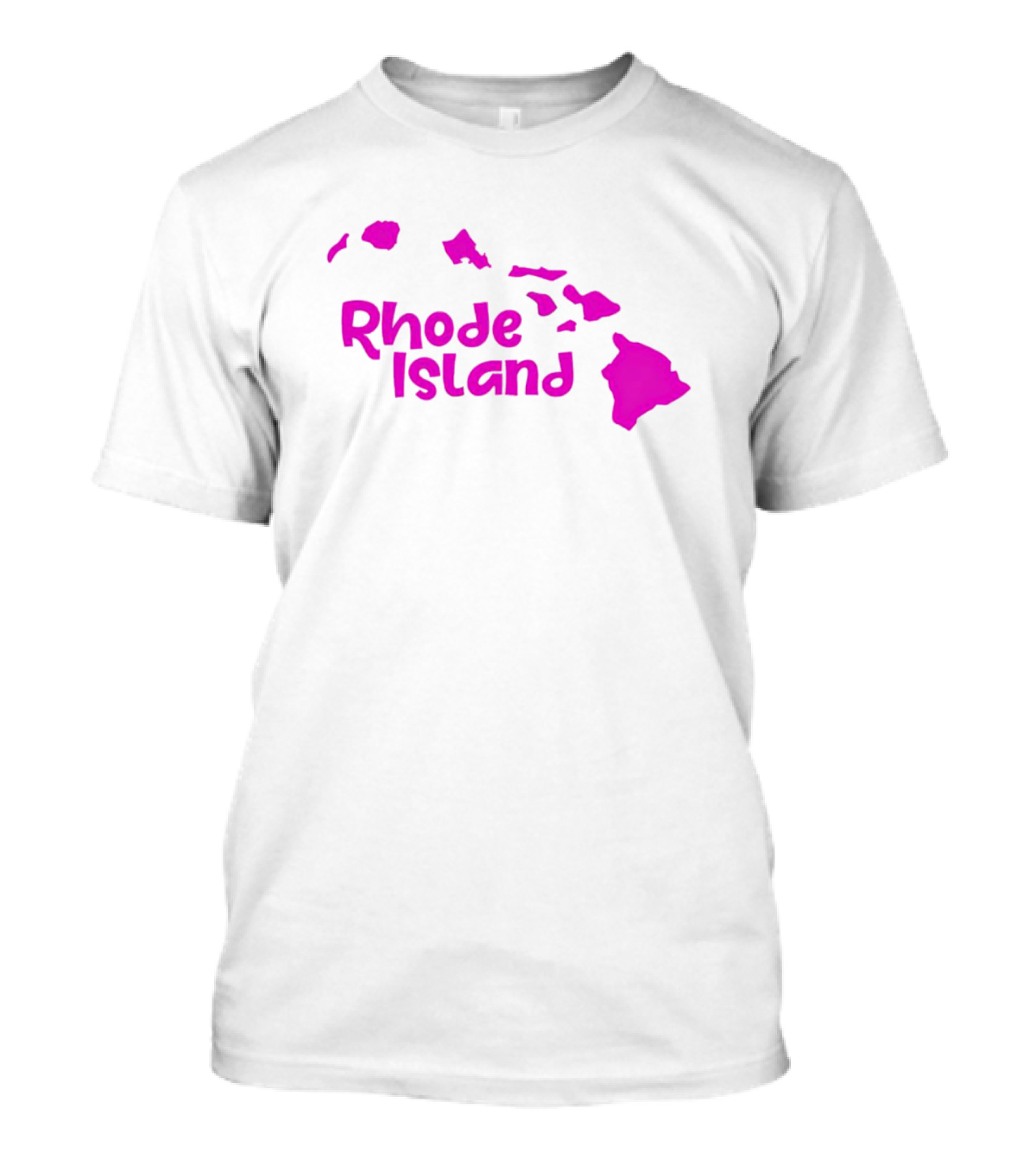 Rhode Island Hawaii Islands Silhouette Pink T-Shirt