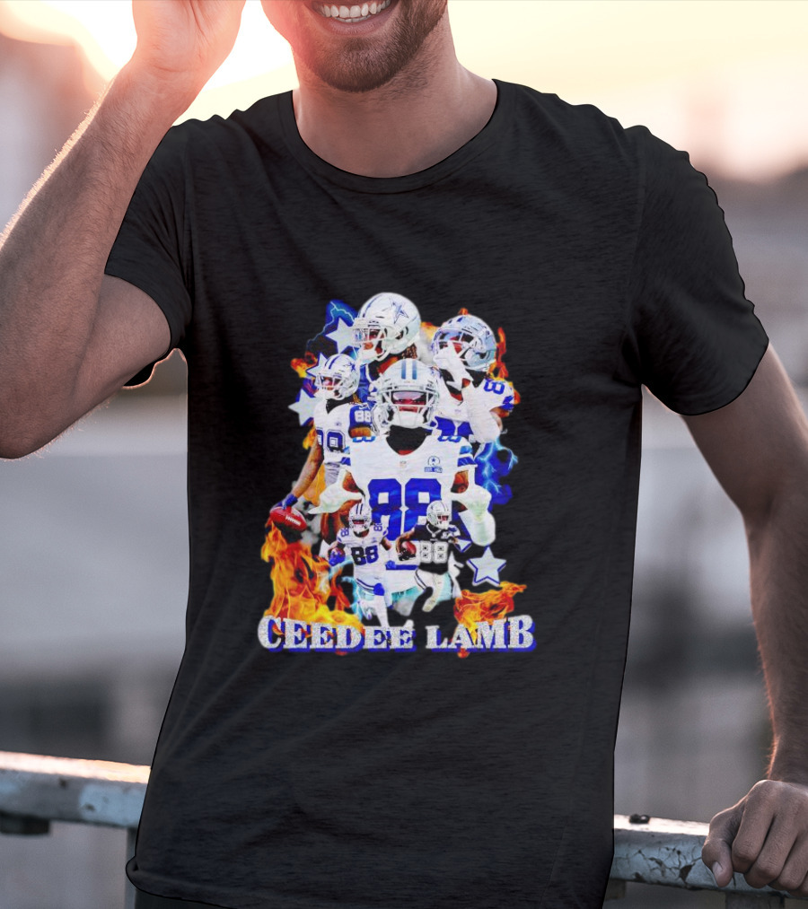 CEEDDEE LAMB 88 Cowboys Fire Stars Collage T-Shirt