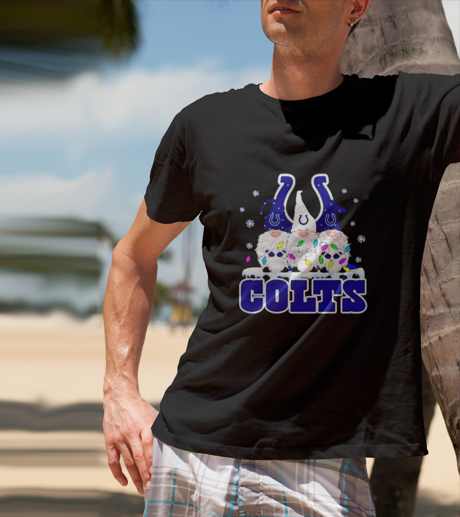 Indianapolis Colts Christmas Gnomes Football T-Shirt