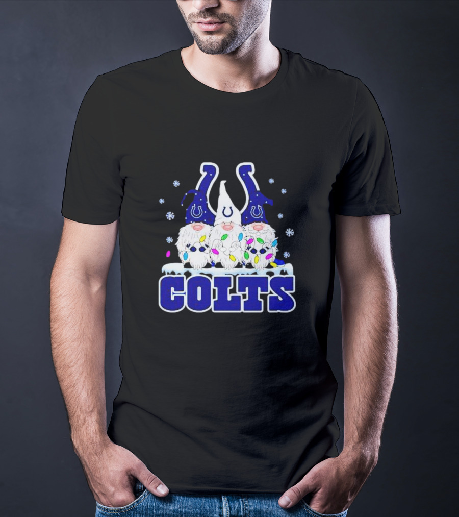 Indianapolis Colts Christmas Gnomes Football T-Shirt