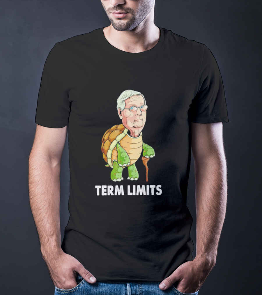 Mitch McConnell Turtle Illustration Term Limits T-Shirt