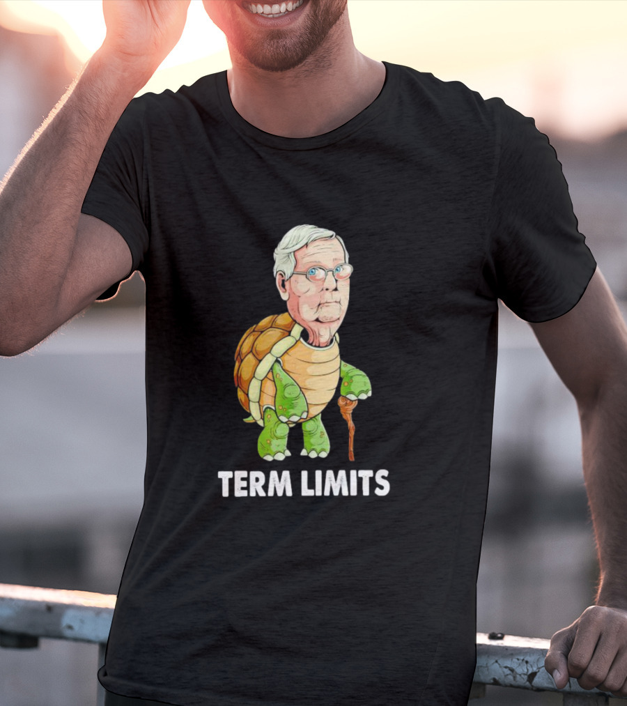Mitch McConnell Turtle Illustration Term Limits T-Shirt