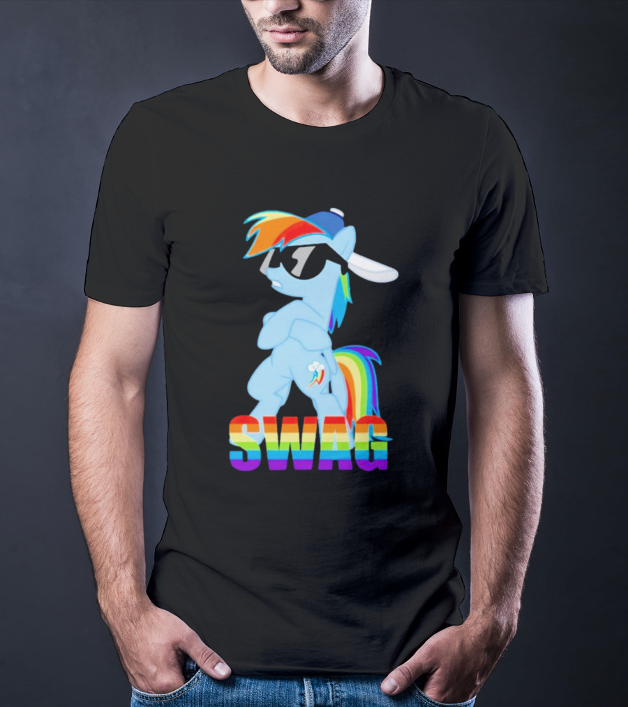 Rainbow Dash Swag With Pony And Cap T-Shirt