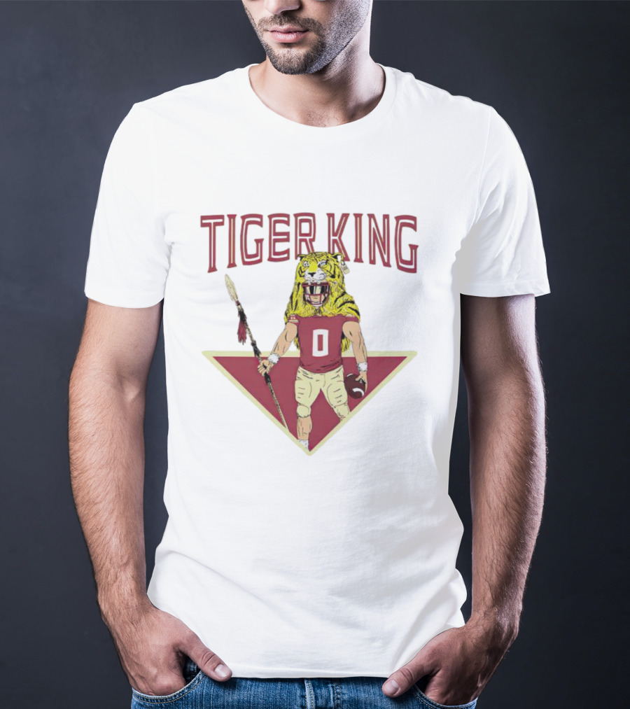 FSU Tiger King Football Warrior With Spear And Helmet T-Shirt