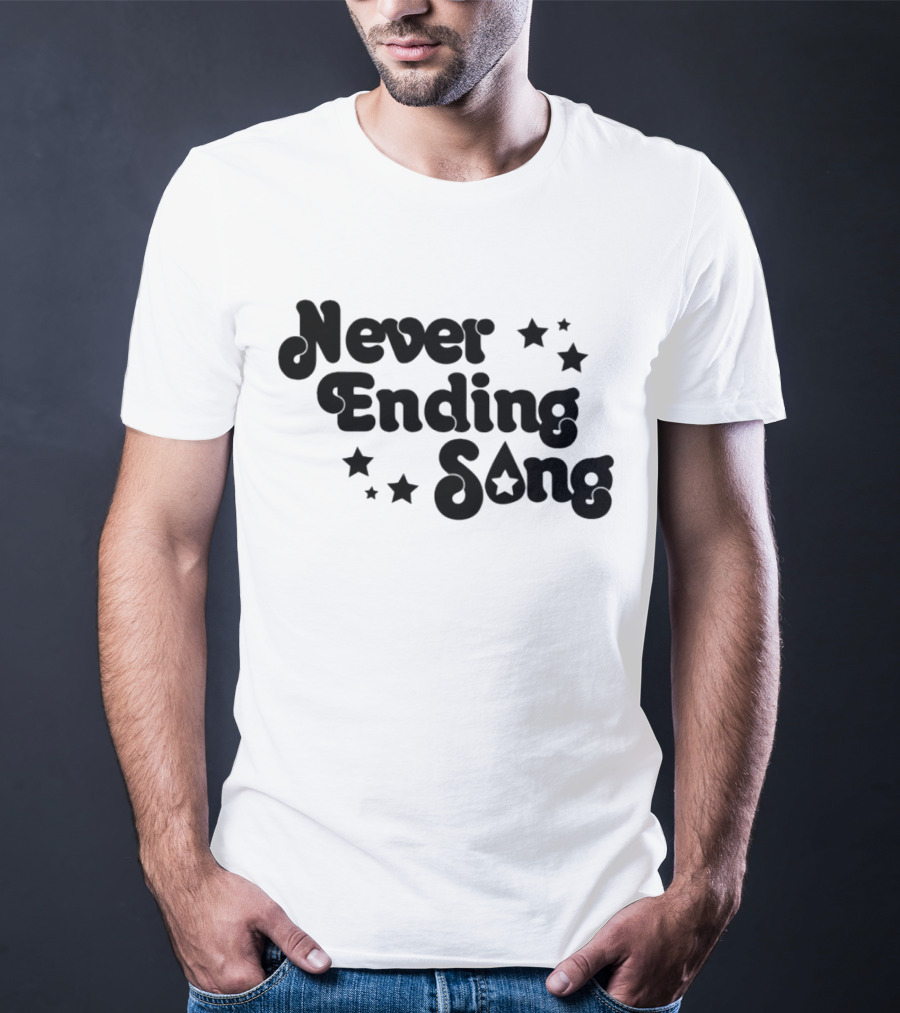 Never Ending Song With Retro Star Accents T-Shirt