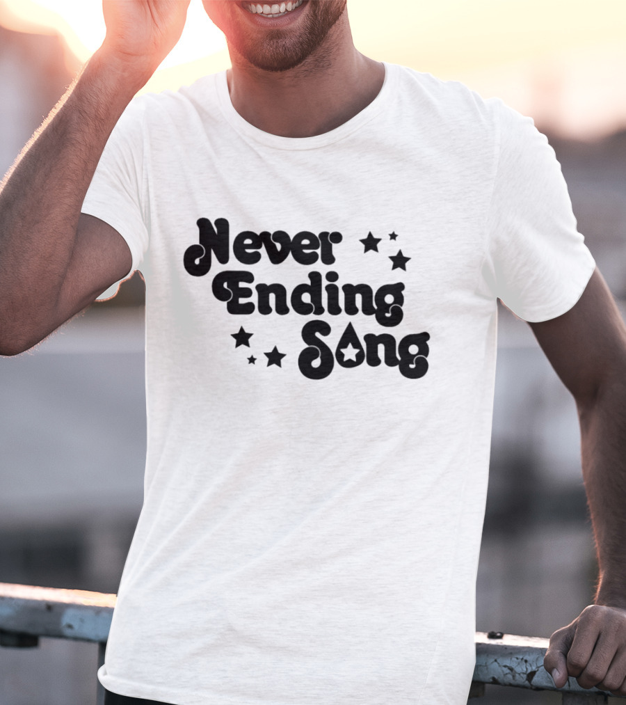 Never Ending Song With Retro Star Accents T-Shirt
