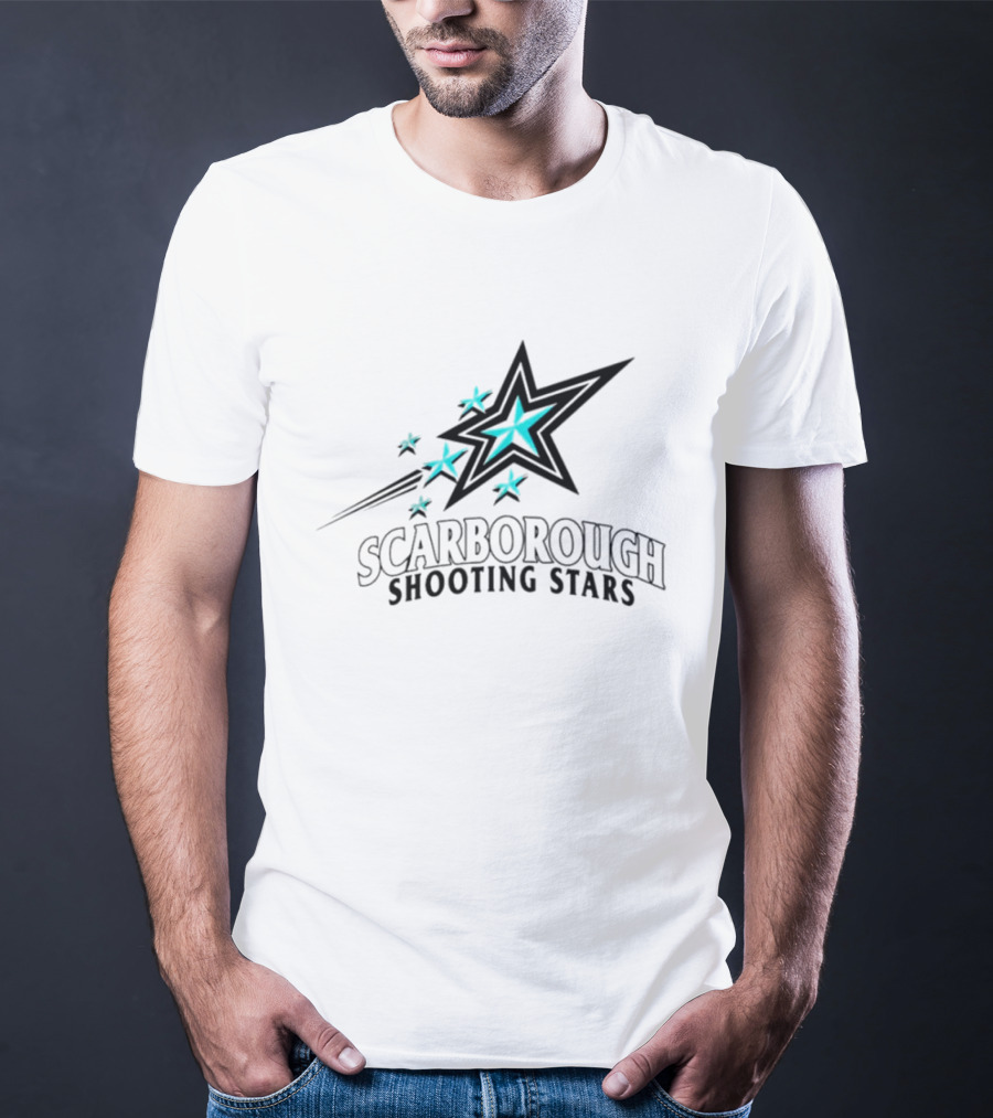 Scarborough Shooting Stars Logo With Teal And Black Starburst T-Shirt