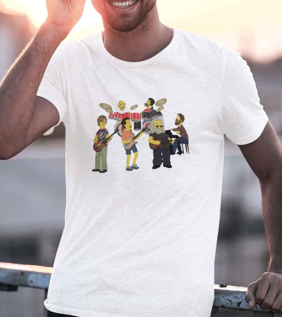 Grateful Dead Simpsons Band Cartoon Characters T-Shirt