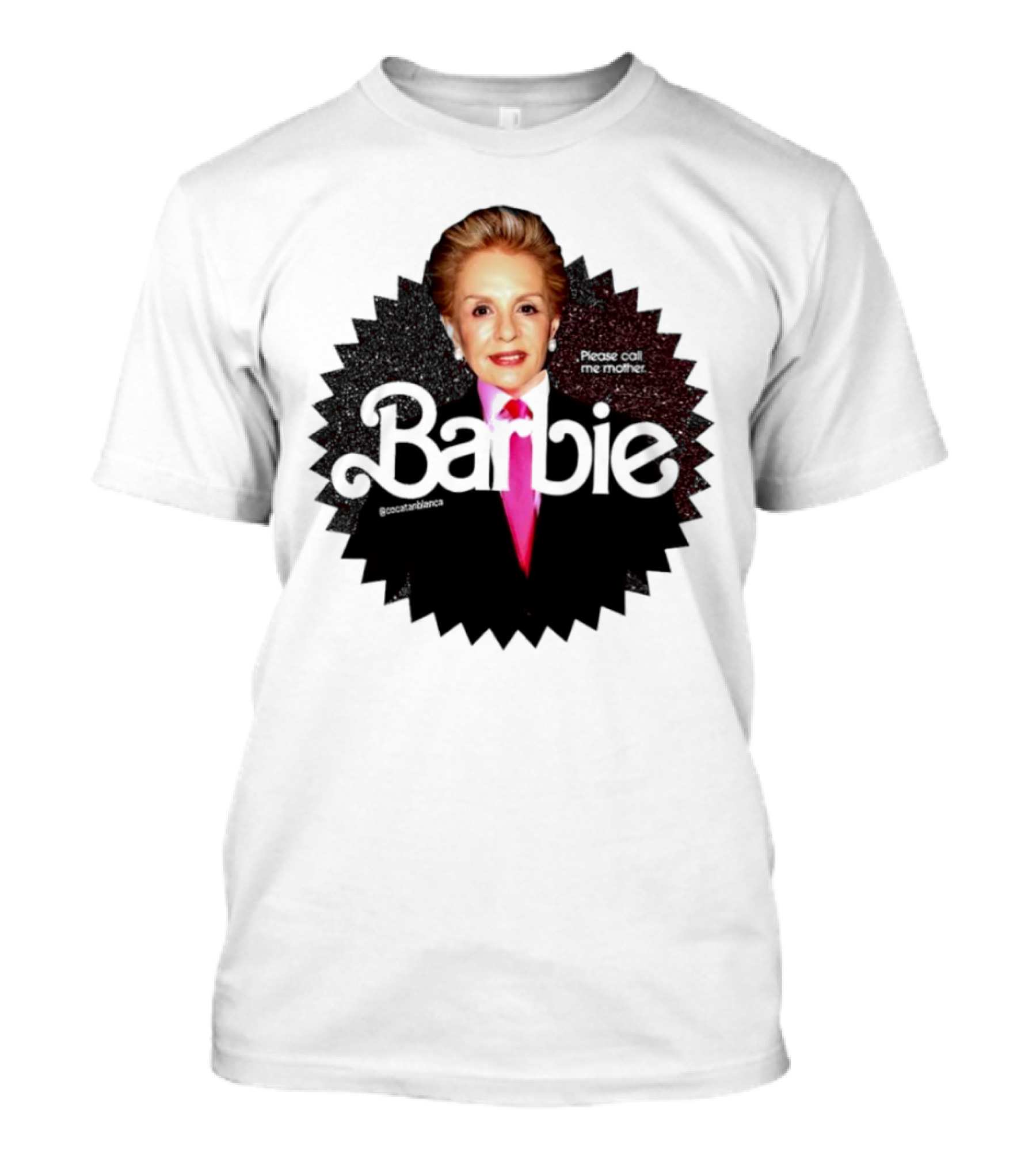 Please Call Me Mother Barbie Black Starburst T-Shirt