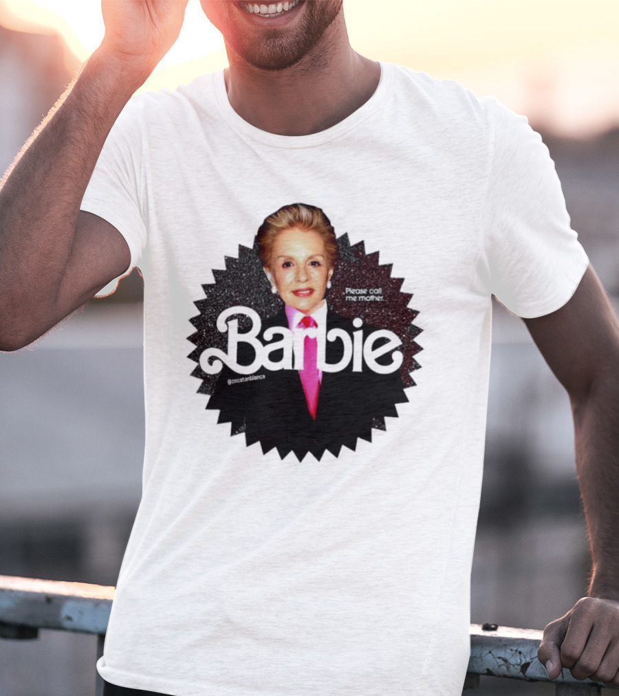 Please Call Me Mother Barbie Black Starburst T-Shirt