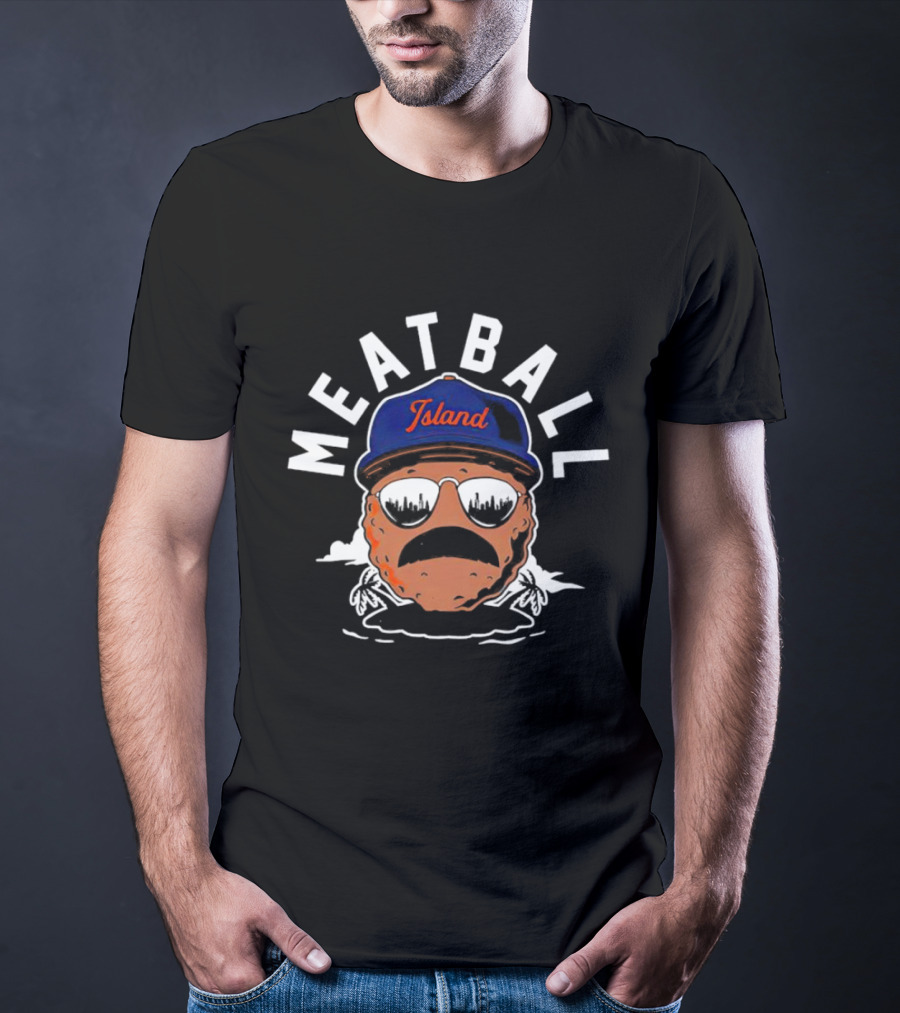 Meatball Island Chicago Skyline Mustache Hat T-Shirt