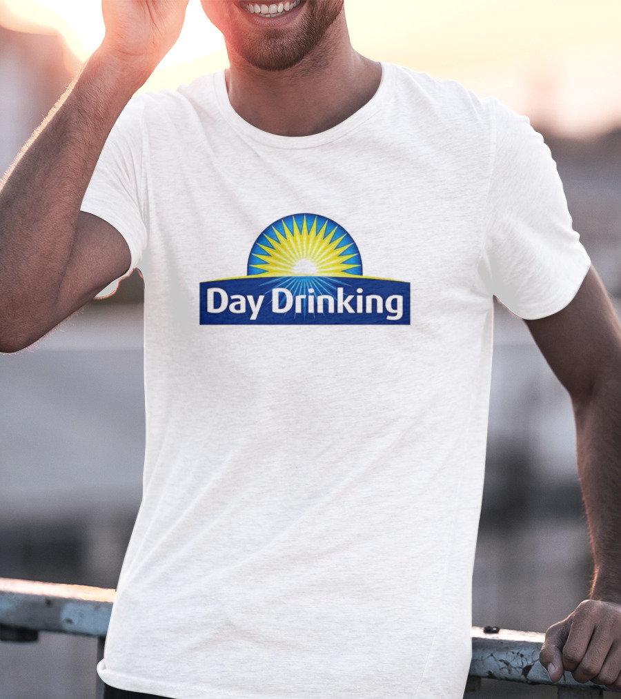 Day Drinking Blue And Yellow Sunburst T-Shirt