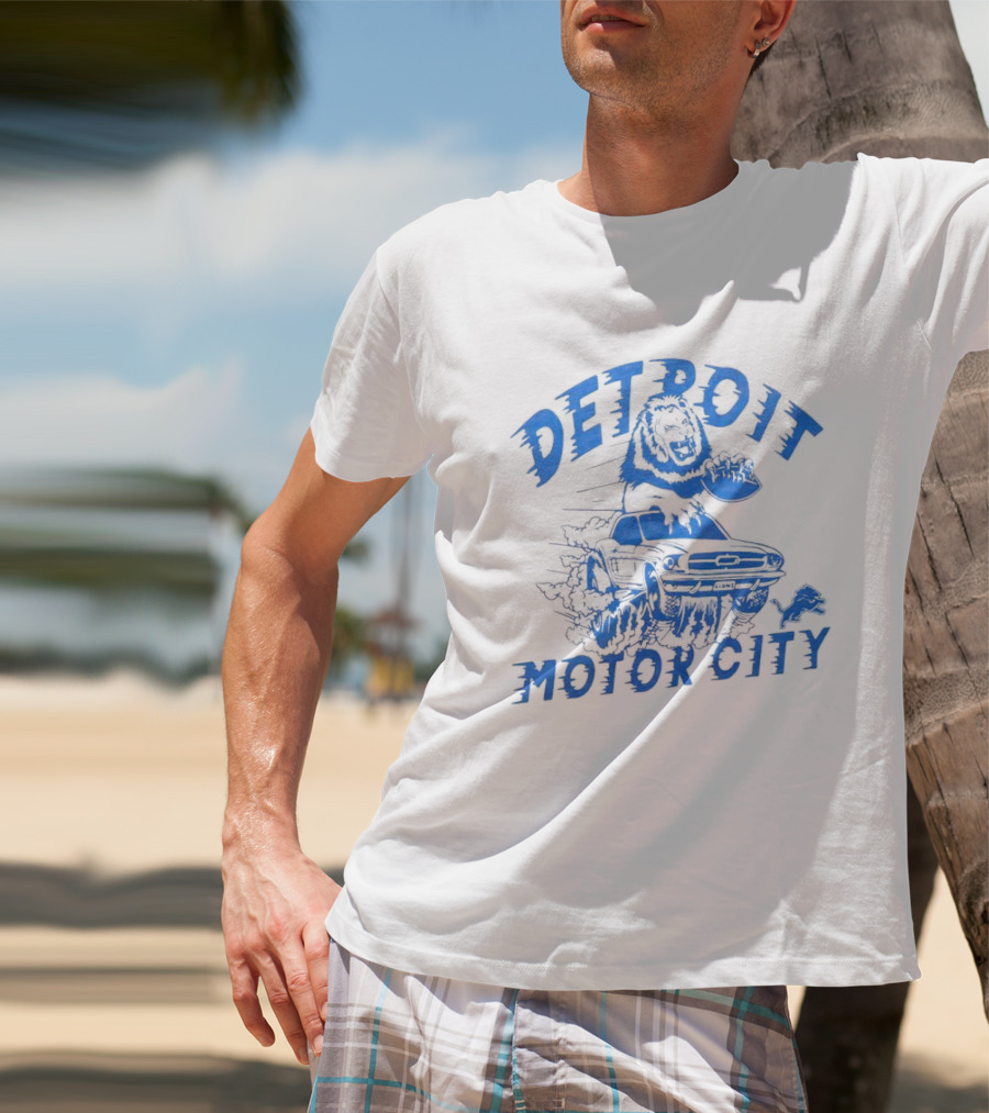 Detroit Lions Motor City Car T-Shirt