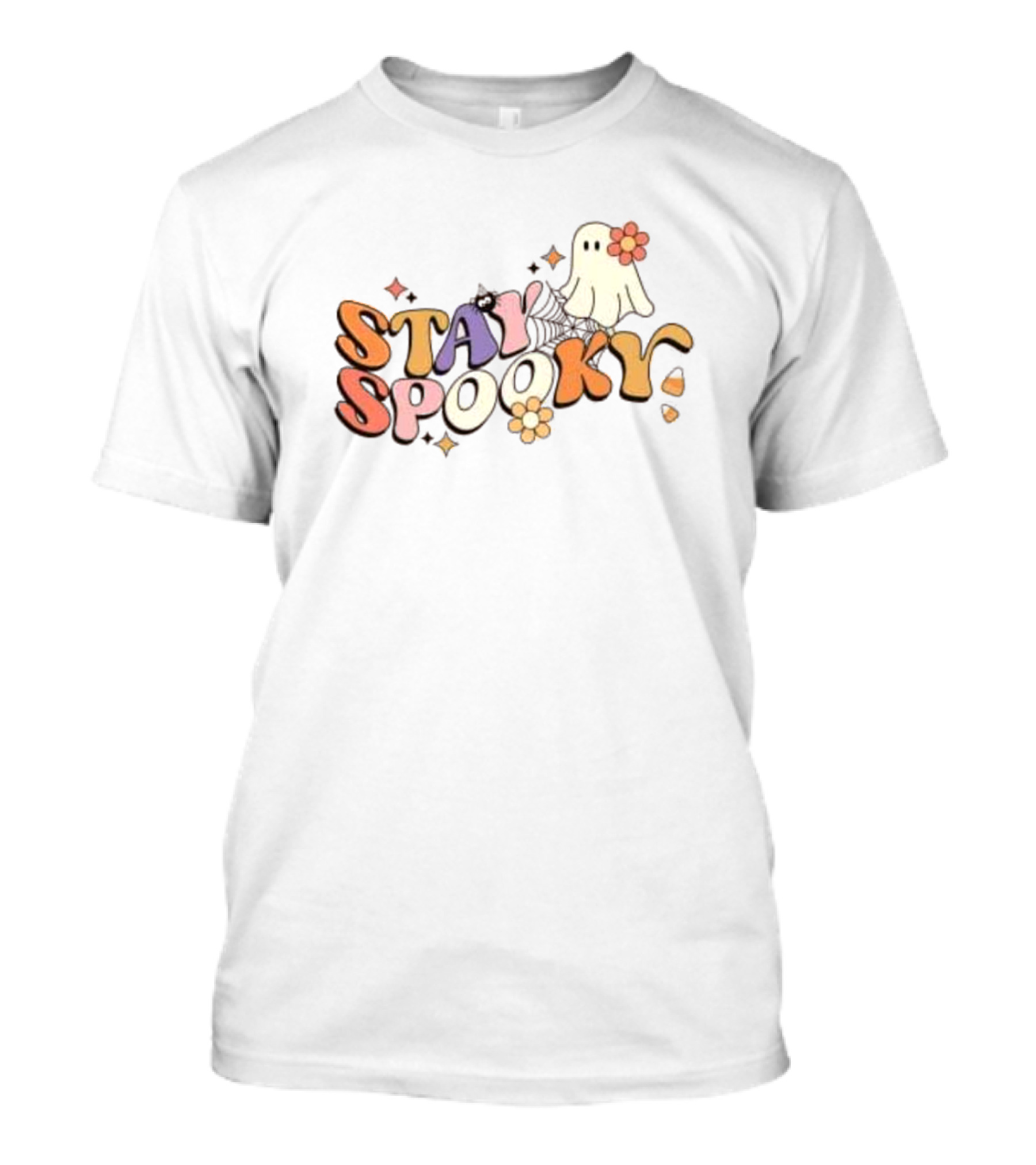 Stay Spooky Ghost With Flowers T-Shirt