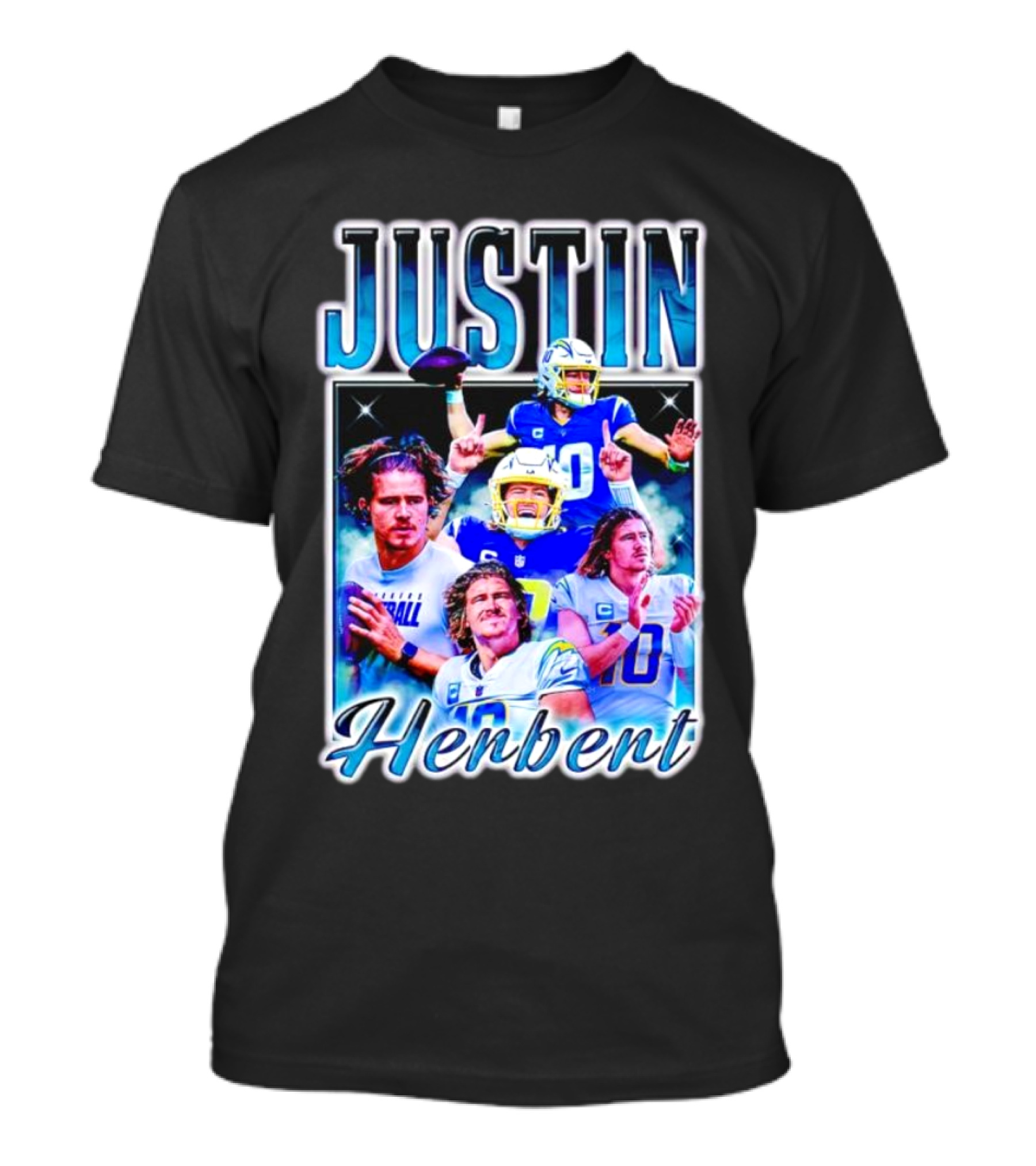 JUSTIN HERBERT VINTAGE STYLE 90S SPORTS 10 HELMET FOOTBALL T-Shirt