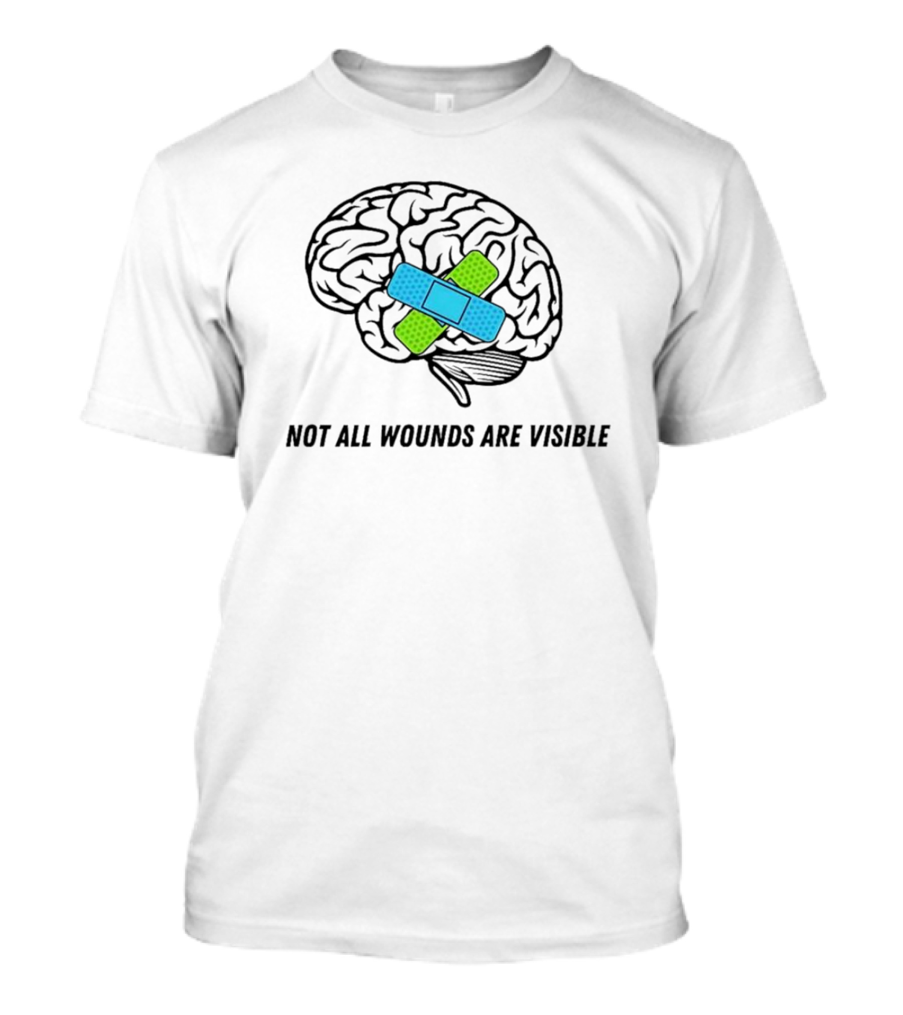 Not All Wounds Are Visible Brain Mental Health Healing T-Shirt