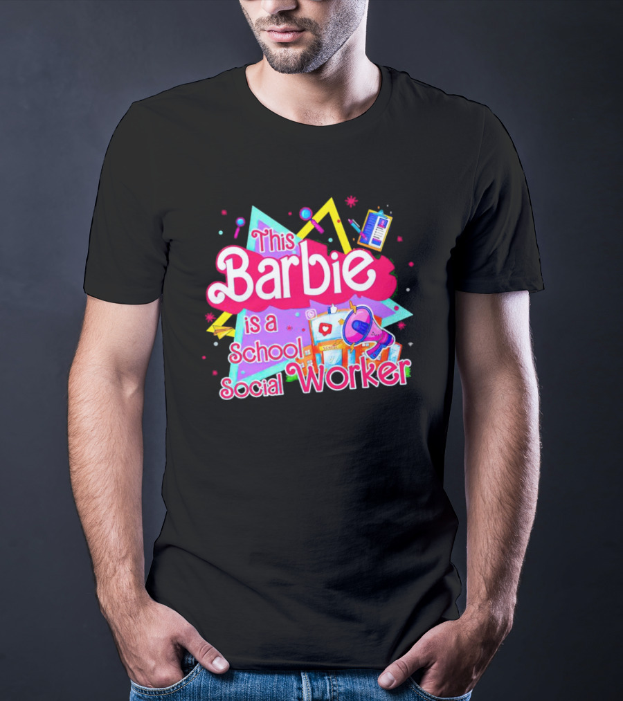 This Barbie Is A School Social Worker Retro 80s Educational T-Shirt