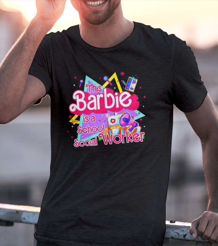 This Barbie Is A School Social Worker Retro 80s Educational T-Shirt