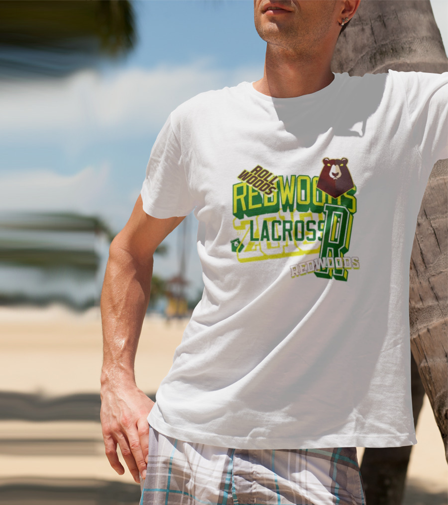 Roll Woods Redwoods Lacrosse Bear T-Shirt