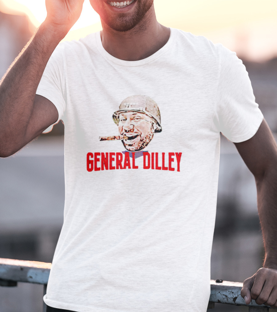 General Dilley The Dilley Show Iconic Helmeted Figure With Cigar T-Shirt